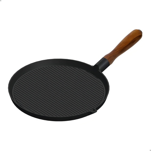 Frigideira Ferro Redonda Para Grelhados 240mm Venâncio Cor Preto