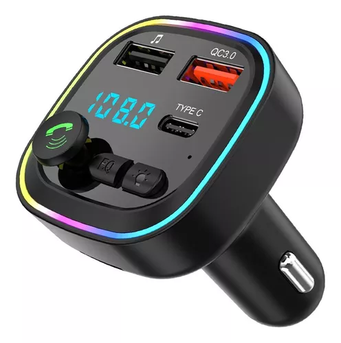 Adaptador Bluetooth para coche Transmisor Bluetooth Fm con encendedor de  cigarrillos Qc3. y Pd3.