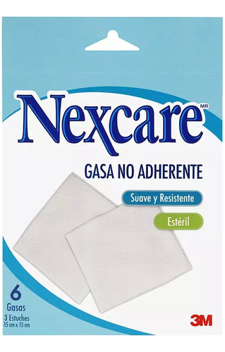 Nexcare Gasa Estéril Suave Y Resistente 15x15cm 6und