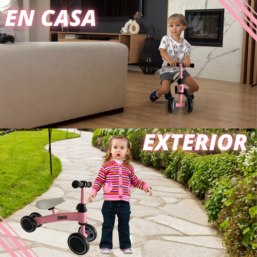 Rideez C Montable Bici Bebe Bicicleta Equilibrio sin pedal Baby Bike Balance Entrenadora Nino Niña Color Rosa