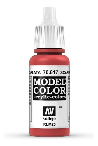 Vallejo Model Color 17ml Pintura Acrílica Color 26 Escarlata 70.817