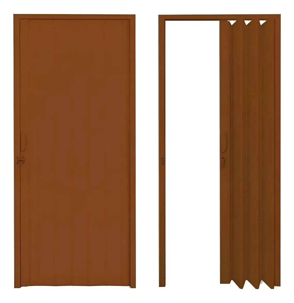 Puerta Plegable Pvc 80x210cm Color Marron Marrón Oscuro