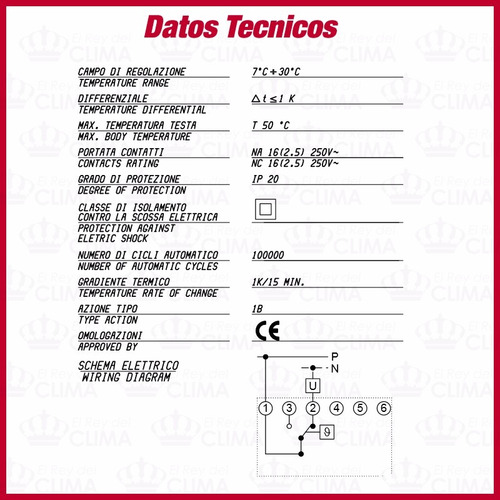 Imagen 4 de 6 de Termostato Analogico Imit Ta3 - El Mejor -italia
