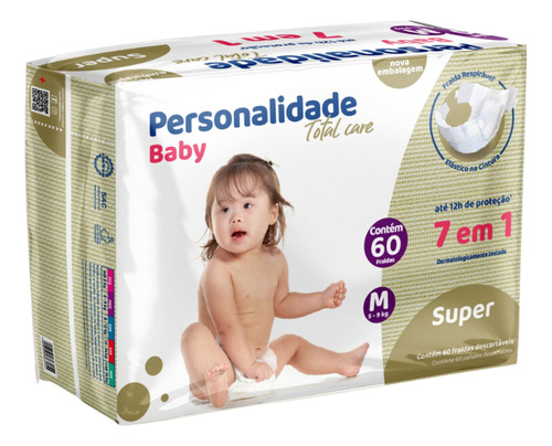 Personalidade Baby Total care fralda eurofral 60 uni Sem gênero tamanho Médio (M) 