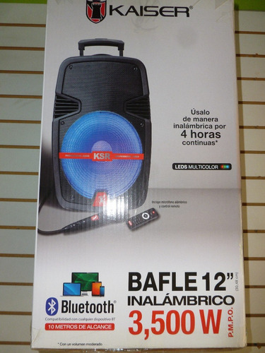 Bafle Recargable Bluetooth Bocina De 12 Usb, Fm Luz,ksr 5712