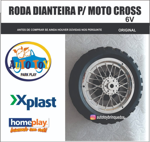 Imagem 1 de 2 de Moto Cross 6v Homeplay - Roda Dianteira