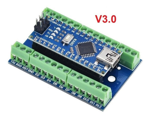 Nano V3.0 Version Mejorada Atmega328p + Base De Conecciones