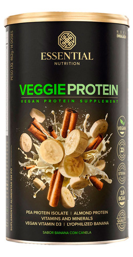 Proteína Vegetal Veggie Protein Banana Com Canela Essential 