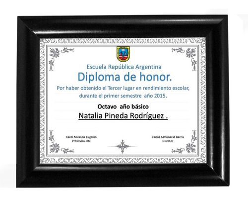 Marcos Tamaño Diploma, Carta,  21.5x28cm, Media Caña +vidrio