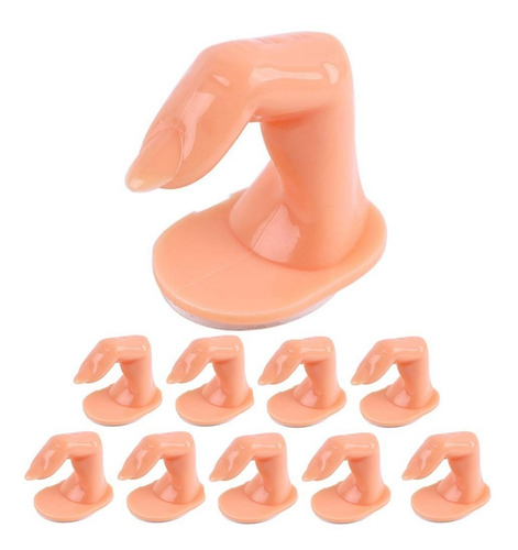 Mano Dedos De Practica Uñas Flexible Acrílico Gelish 10 Pzs