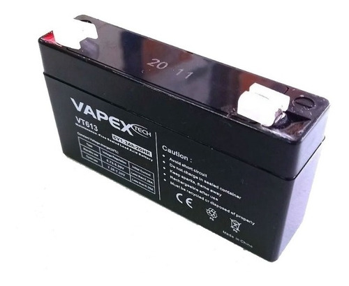 Bateria Gel De 6v 1.3ah Vapex Luz Emerg Letreros Carteles