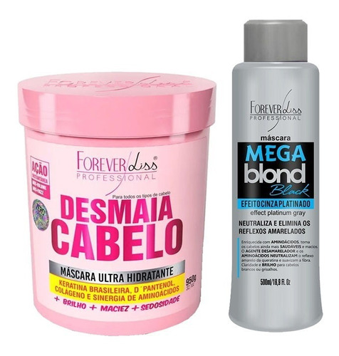 Mega Blond Black E Desmaia Cabelo 950gr - Forever Liss