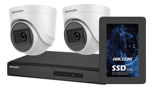 Combo Seguridad Dvr 4ch + 2 Cámaras Turret + 1 Ssd De 512 Gb