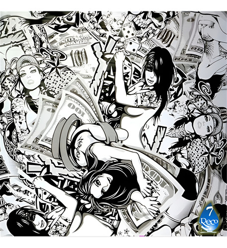 Pelicula Wtp Hidrográfica - Garotas Dolar - Tam 1m X 50cm