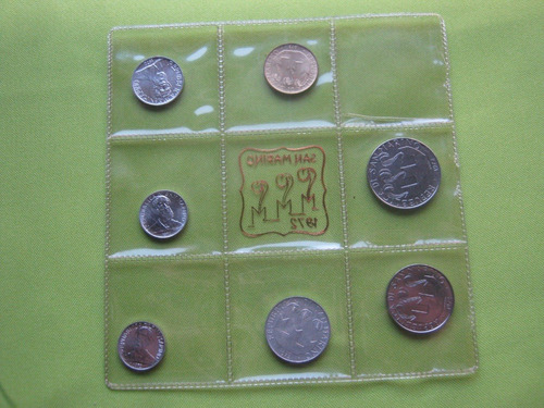 San Marino Serie Monedas 1972 7 Valores Diferentes (Usado)