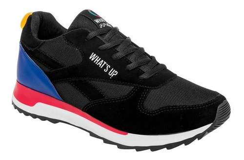 Tenis  What´s U? 173707 Joven Talla 22 Al 24 Color Negro Sc.