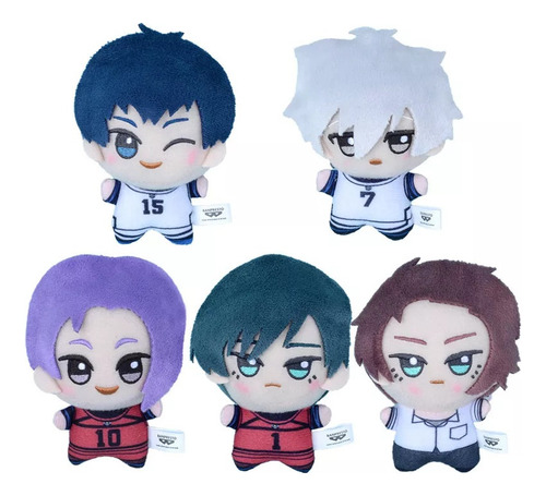 Llavero De Felpa Con Cierre Azul Isagi Nagi Action Bag, 5pcs