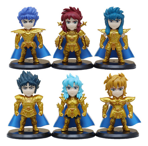 Figuras Caballeros Del Zodiaco Set X6 Caballeros Dorados B