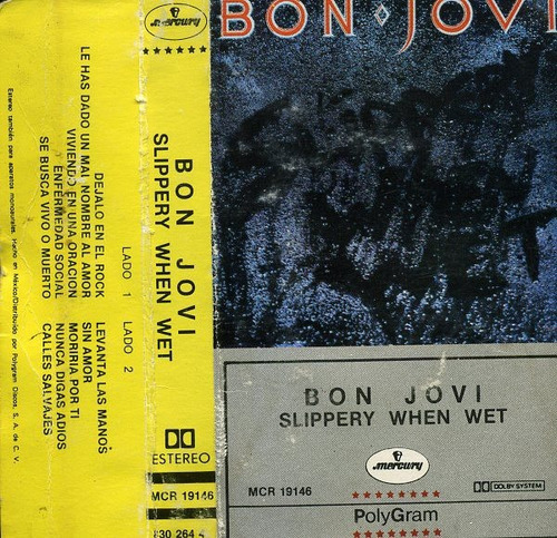 Cassette De Bon Jovi - Slippery When Wet 1986 - Ed Mexicana