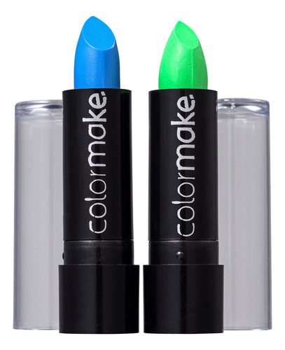 Batom ColorMake Profissional cor azul e verde