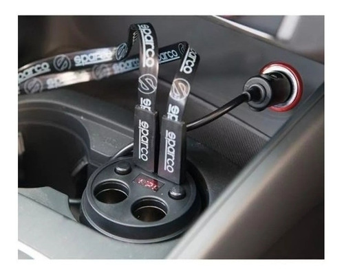 Imagen 2 de 3 de Vaso Cargador Auto 2 Usb 12 A 24v 120w Sparco Cupcharger