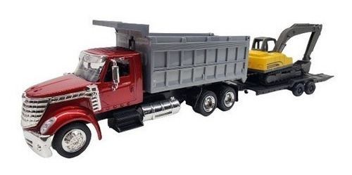 Camion International  Lonestar Volteo Y Retroexcavadora 1:43