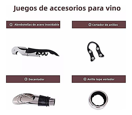 Caja De Regalo Para Un Vino Tinto Con Utensilios De Vino