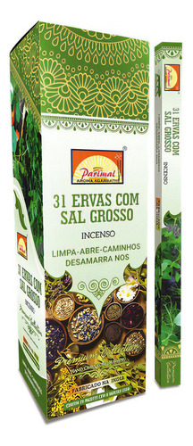 Incenso 31 Ervas Com Sal Grosso Parimal Box Com 25 Caixas