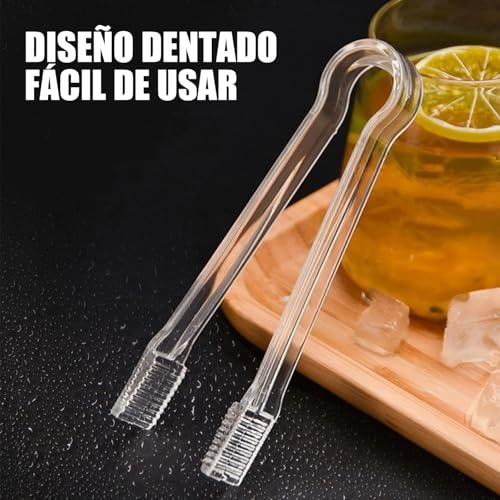 10 Pinzas De Plastico Transparente Para Servir Y 12 Cucharas