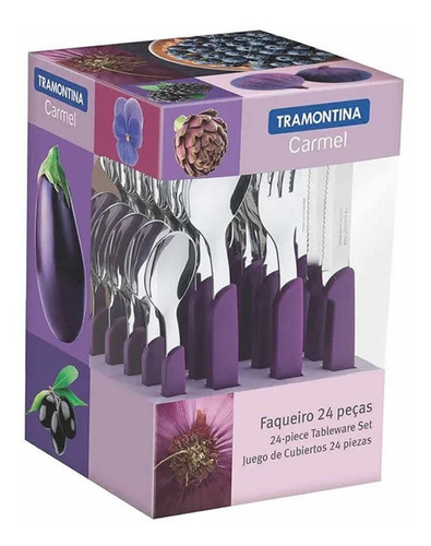 Cubiertos Tramontina Juego De 24 Piezas Carmel Violeta Cuota