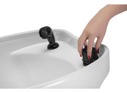 Lavatório De Cabelo Com Cuba Reclinável Dompel Champ Preto