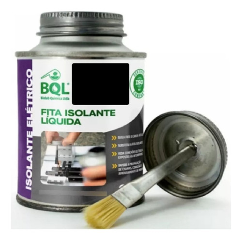 Fita Isolante Líquida 225ml Biolub Cor Preto 8000v Kit 10un