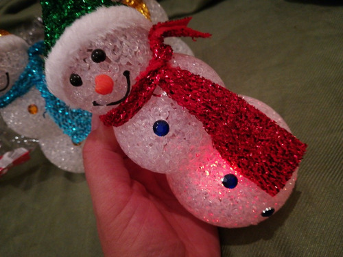 Imagen 9 de 12 de Muñeco De Nieve Con Luz Decoración Navidad 20 Cm Altura