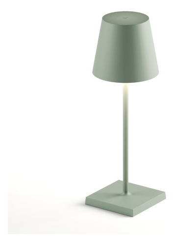 Luminária De Mesa Tina Interlight Abajur Sem Fio Verde Sálvi Cúpula Verde salvia