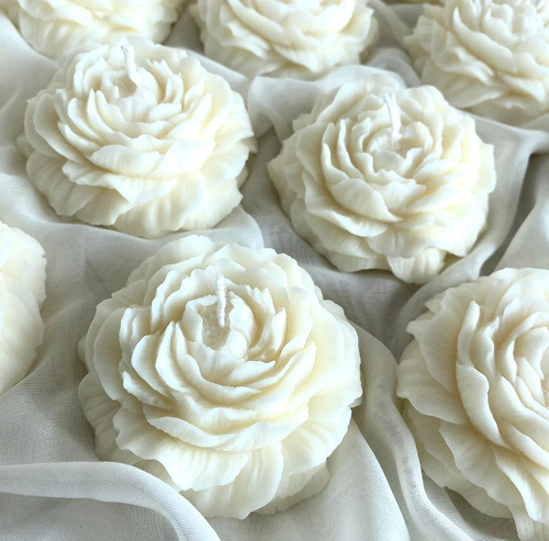 10 Velas Aromáticas Peonias Decoración Del Hogar Olor A Coco Rosa