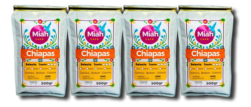Café Selecto Premium 2kg Chiapas Tueste Medio Míah Café