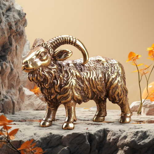 Escultura De Cabra De Latón, Oveja En Miniatura,