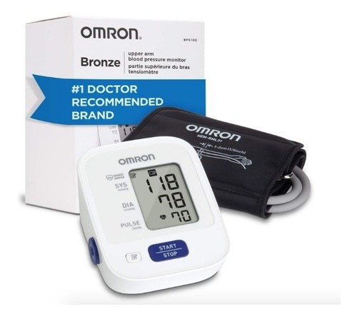 Tensiometro Omron Bp5100 Bronce Inalámbrico Monitor Digital Color Blanco