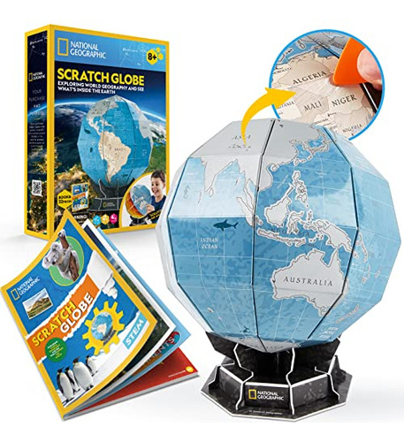 National Geographic Scratchable Globe For Kids Learning - S