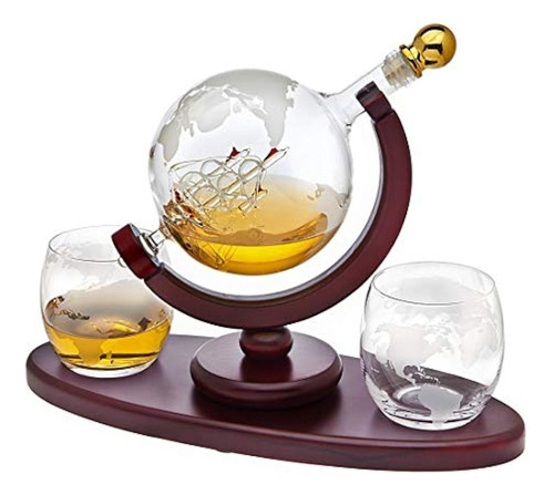 Juego De Jarra De Whisky Con 2 Vasos De Whisky De Globo Grab