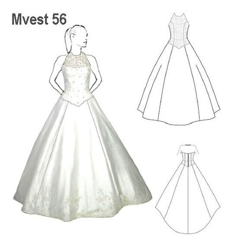 ( Moldes De Ropa)  Vestido Novia 0956