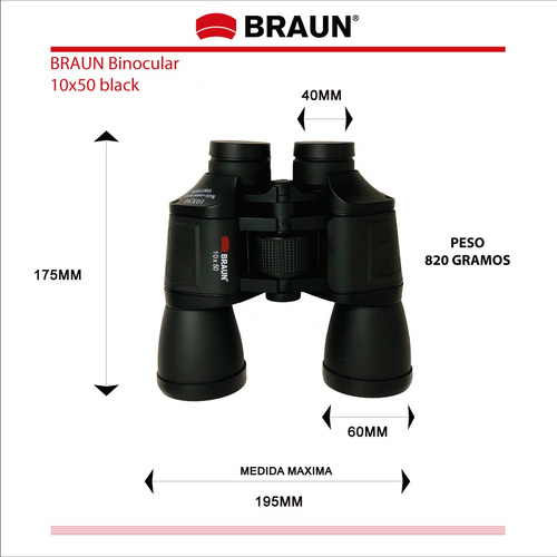 Imagen 5 de 7 de Braun Germany Binocular 10x50 Garantía 1año - Rep. Oficial
