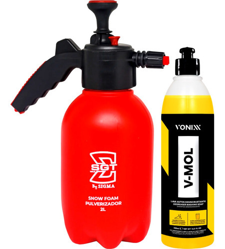 Pulverizador Manual Espuma Snow Foam Sigma + V-mol 500ml Cor Vermelho