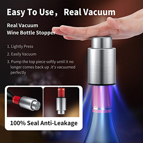 Tapones Para Botellas De Vino, Tapón De Vino Al Vacío 2 En 1