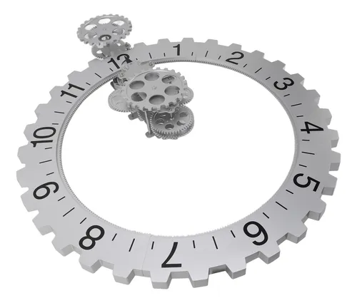 Reloj De Pared Con Forma De Engranaje, Movimiento 3d, Retro,