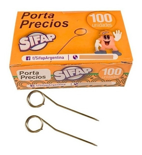 Alfiler Portaprecio Sifap X100 Unidades Cabeza Porta Precio