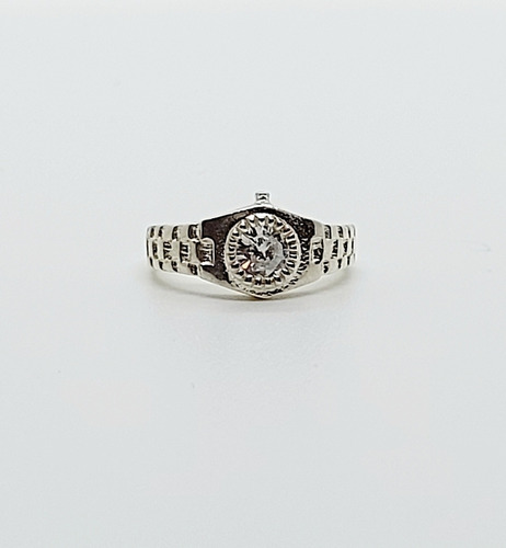 Anillo De Plata 925 Modelo Reloj Con Cubic Cristal