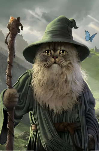 Póster Catdalf Gato Gandalf Autoadhesivo 100x70cm #655