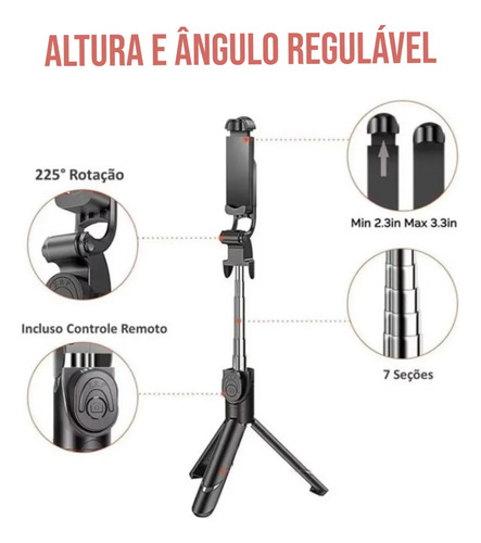 Tripé Para Celular P30 Stand Com Controle Remoto Selfie Ios
