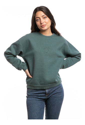 Remera Manga Larga Mujer Rusty Botanical Rose Verde